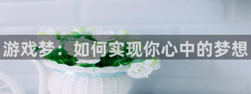 杏耀注册开户：游戏梦：如何实现你心中的梦想